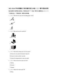 安徽省六安市霍邱县2023-2024学年九年级上学期期中英语试卷