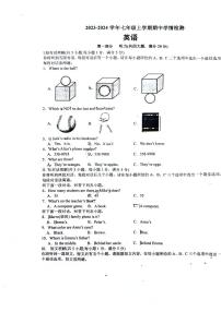 安徽省淮南市田家庵区龙湖中学2023-2024学年七年级上学期11月期中英语试题