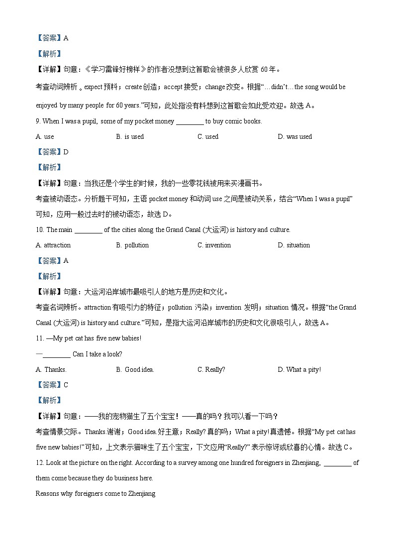 2023年江苏省镇江市中考英语真题 （解析版）03