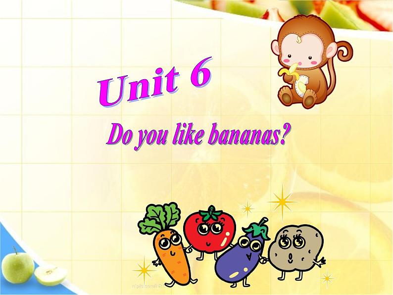 人教新目标版英语七年级上册 Unit 6 Do you like bananas-Section A 1课件第2页