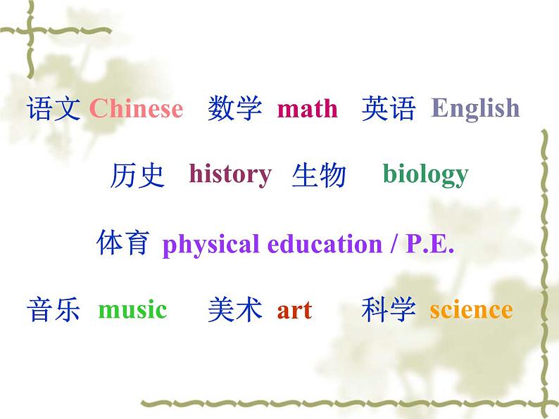 人教新目标版英语七年级上册 Unit 9 My favorite subject is science-Section A-1课件04