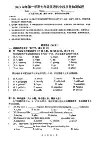 广东省广州市番禺区钟村中学2023-2024学年七年级上学期11月期中英语考试试卷