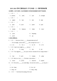 甘肃省金昌市第三中学2023-2024学年九年级上学期期中英语试卷