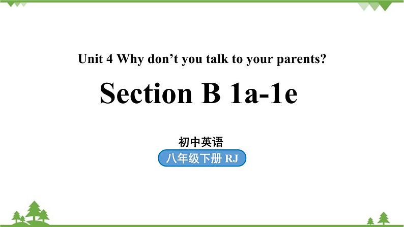 人教新目标版英语八年级下册Unit4 Why don't you talk to your parents（Section B 1a-1e）课件01