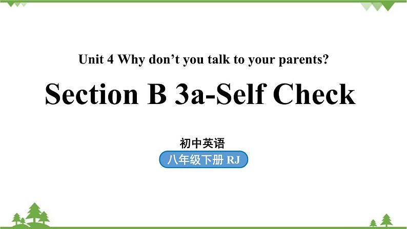 人教新目标版英语八年级下册Unit4 Why don't you talk to your parents（SectionB 3a-Self check）课件01