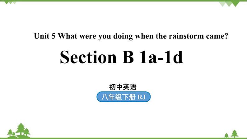 人教新目标版英语八年级下册Unit5 What were you doing when the rainstorm came（Section B1a-1e）课件第1页