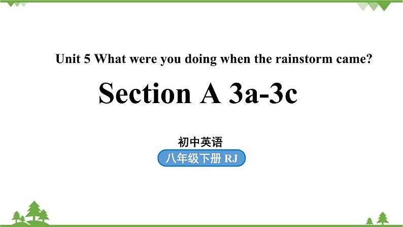 人教新目标版英语八年级下册Unit5 What were you doing when the rainstorm came（SectionA3a-3c）课件01