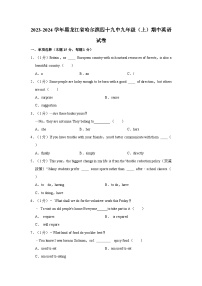 2023-2024学年黑龙江省哈尔滨第四十九中学九年级上学期期中英语试卷（含答案）