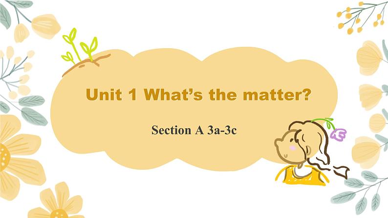 【核心素养目标】人教版初中英语八年级下册 Unit1 What's the matter Section A 3a-3c教案+课件01