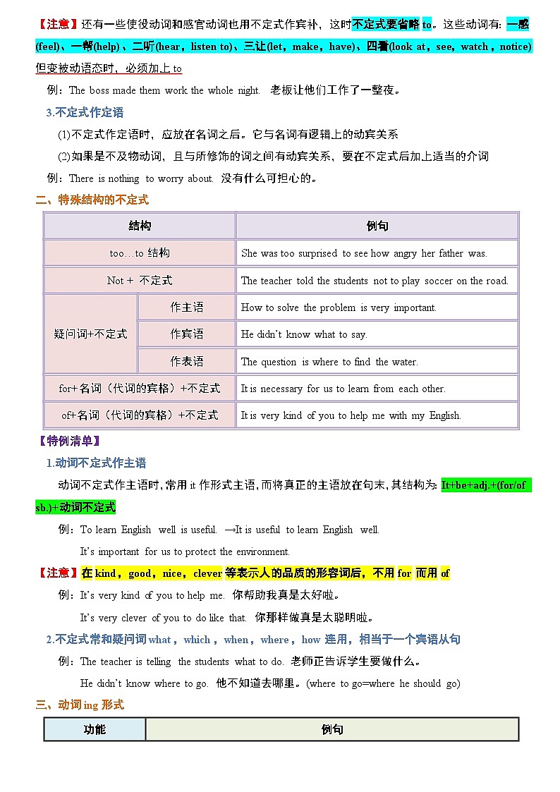 专题10 非谓语动词-初中英语重点语法知识完整梳理（全国通用）第2页
