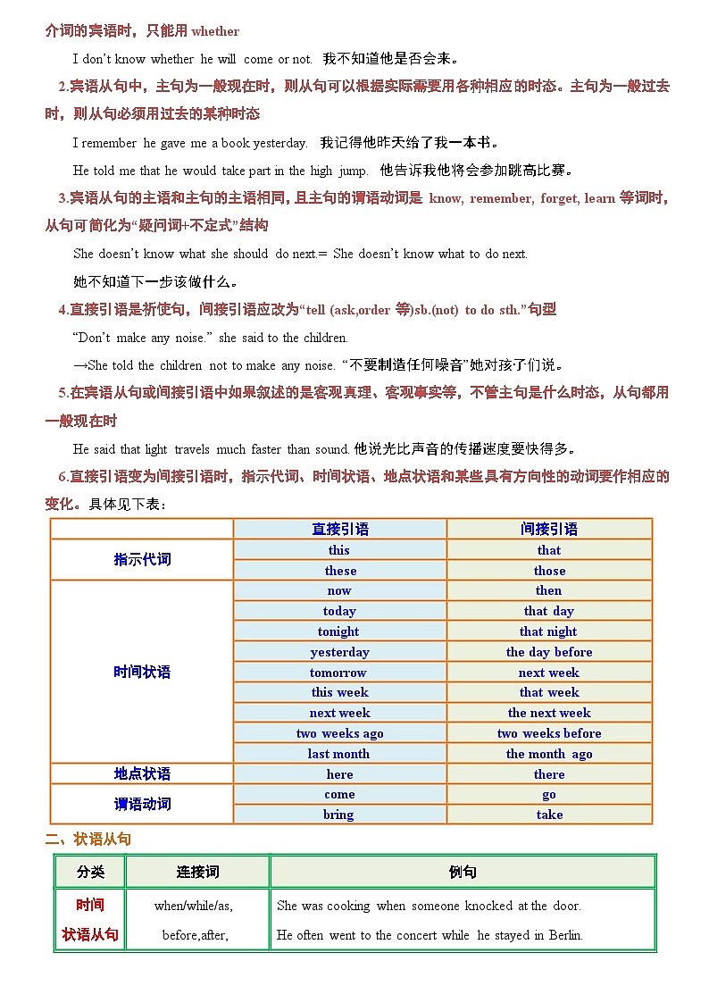 专题12 句子的类型II（复合句）-初中英语重点语法知识完整梳理（全国通用）第2页