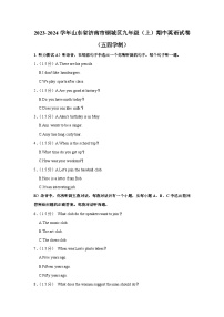 山东省济南市钢城区2023-2024学年九年级上学期期中英语试卷（五四学制）