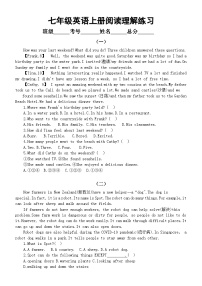 初中英语七年级上册期末复习阅读理解专项练习（通用版）（附参考答案和知识积累）