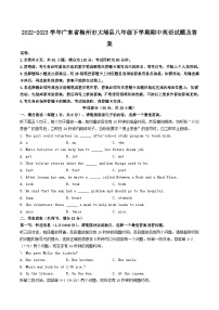 2022-2023学年广东省梅州市大埔县八年级下学期期中英语试题及答案