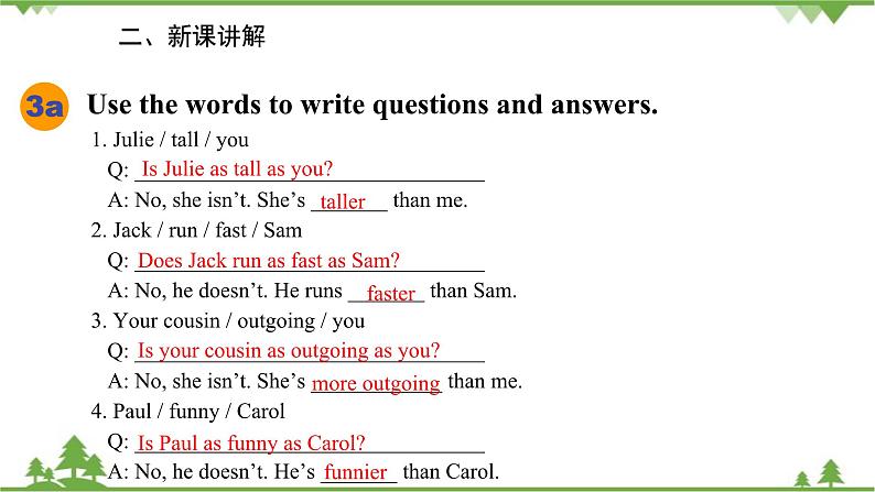 人教新目标英语八年级上册Unit 3 I'm more outgoing than my sister Section A (Grammar Focus-3c)课件04