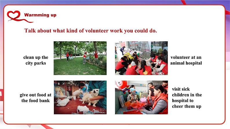 【核心素养目标】人教版初中英语八年级下册 Unit2 I'll help to clean up the city parks. Section B 3a-Self check教案+课件03