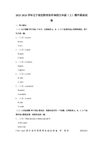 辽宁省沈阳市协作体校2023-2024学年九年级上学期期中英语试卷