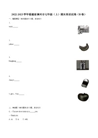 2022-2023学年福建省漳州市七年级（上）期末英语试卷（B卷）（含详细答案解析）