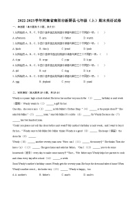 2022-2023学年河南省南阳市新野县七年级（上）期末英语试卷（含详细答案解析）