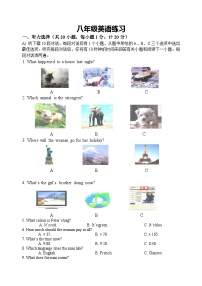 江苏省仪征市刘集初级中学2023-2024学年八年级上学期12月阶段练习（月考）英语试卷