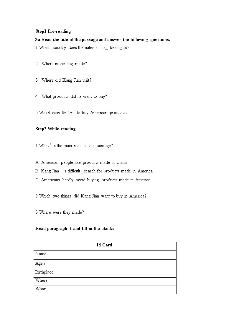 Unit 5 Section A 3a-3c 导学案 人教版英语九年级全册02