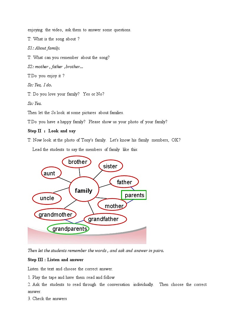 Module 2 My family Unit 1 Is this your mum 教案---七年级英语外研版上教案03