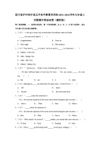 四川省泸州市泸县五中初中教育共同体2023-2024学年九年级上学期期中英语试卷