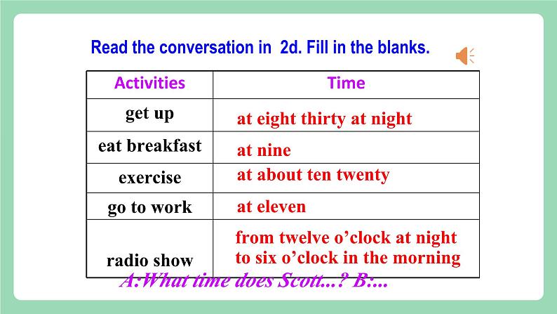 【公开课】人教新目标版英语七下Unit2 《What time do you go to school？》 SectionA 2d&Grammar focus-3c课件+素材包06