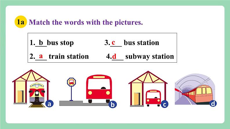 人教新目标版英语七下Unit3 《How do you get to school ？》  SectionB(1a-1e )课件第8页