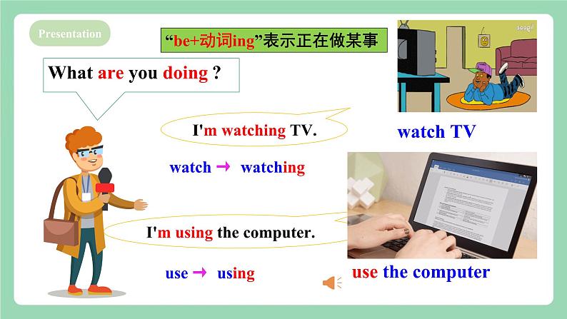 【公开课】人教新目标版英语七下Unit 6 《I’m watching TV.   》SectionA 1a-2c课件+素材包06