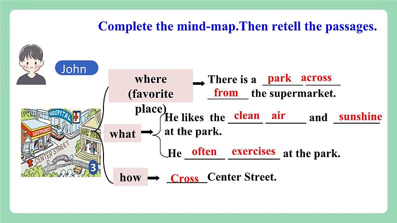 【公开课】人教新目标版英语七下Unit 8《Is there a post office near here 》 SectionB 3a-selfcheck  课件+视频07