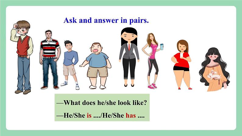 【公开课】人教新目标版英语七下Unit9 《What does he look like？》SectionA 2d&Grammar focus-3d 课件+素材包05