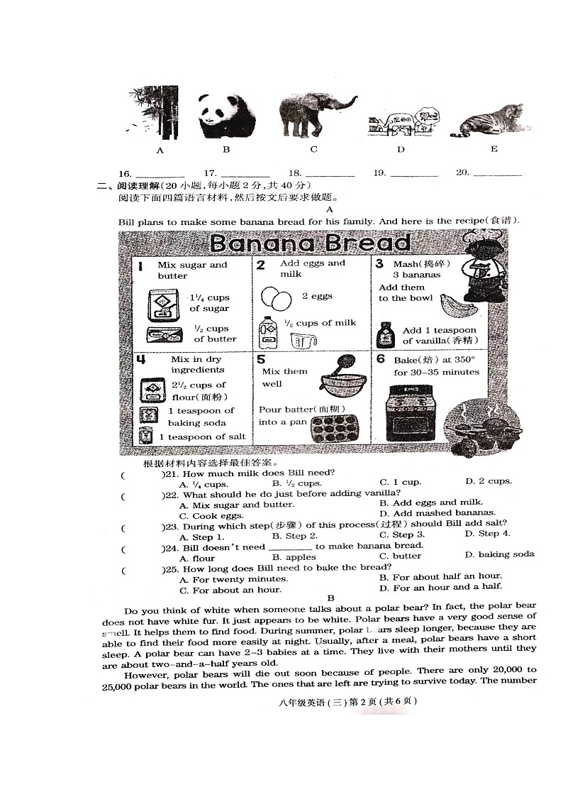 河南省周口市郸城县2023-2024学年八年级上学期12月月考英语试题02