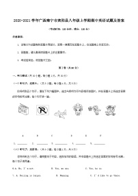 2020-2021学年广西南宁市宾阳县八年级上学期期中英语试题及答案