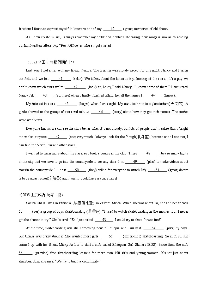 06 Unit 7 语法填空15篇-2023-2024学年九年级英语全一册期末高效专题复习训练（人教新目标）03