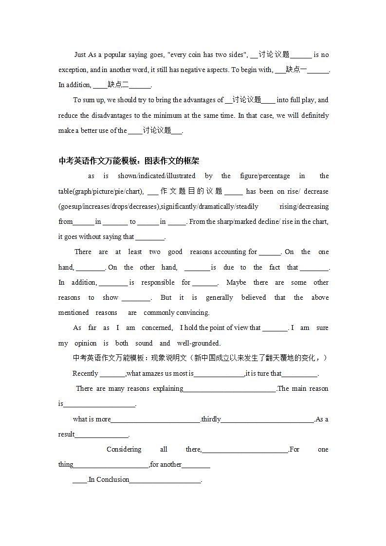 中考英语万能作文模板课件第3页