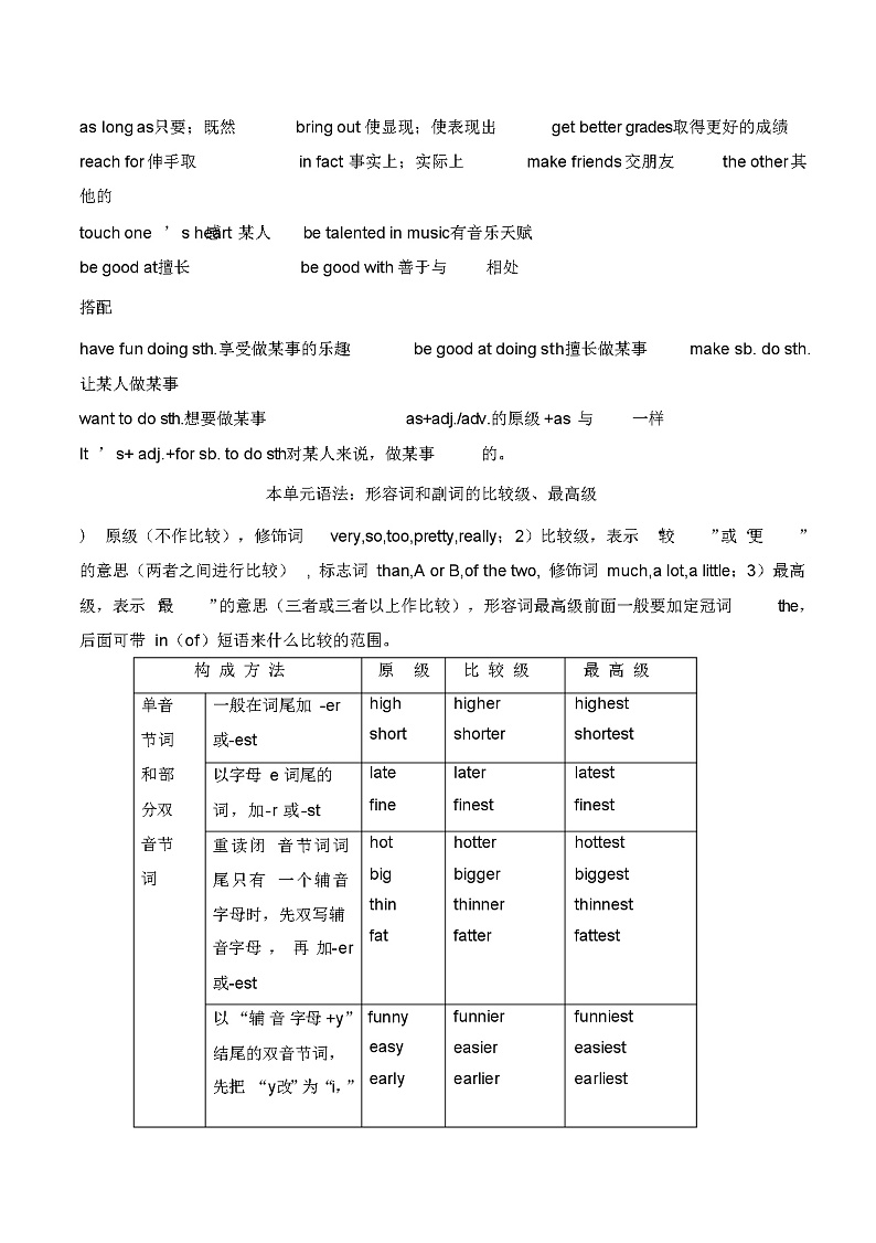 【精品同步练习】人教版八年级上册英语单元词组及搭配练习试卷（无答案）第3页