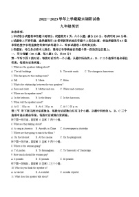 河南省平顶山市舞钢市2022-2023学年九年级上学期期末考试英语试题