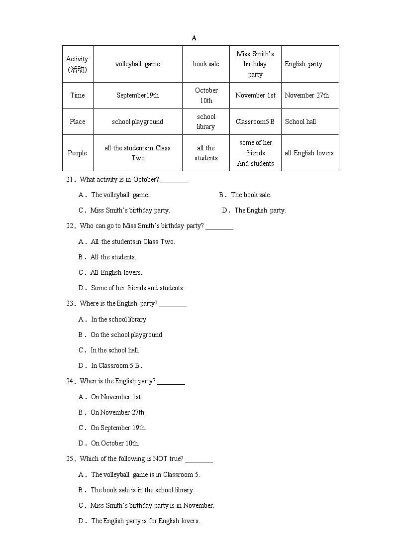 2023-2024学年七年级英语上学期期末考试模拟卷五（广东卷外研版）03