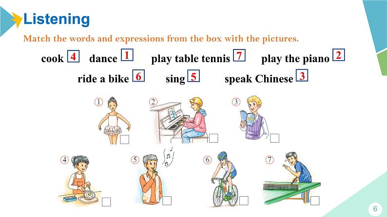 外研版七年级英语下册课件 module 2 Unit 1 I can play the piano.06