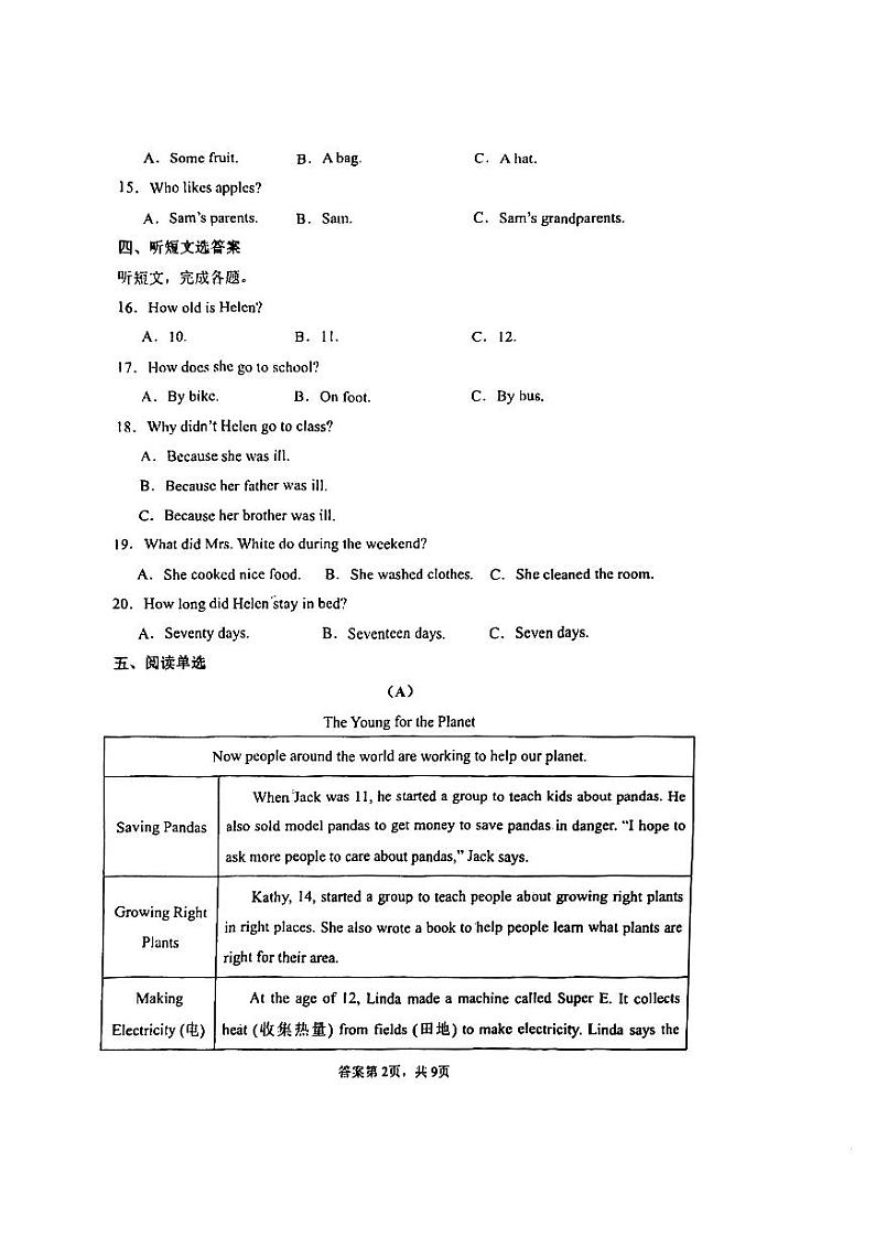 54，辽宁工程技术大学附属中学2023-2024学年八年级上学期12月份月考英语试卷第2页