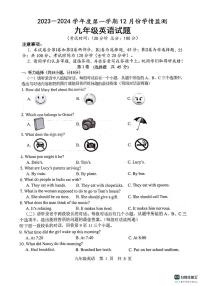 山东省济宁市金乡县2023-2024学年九年级上学期12月份学情检测英语试卷