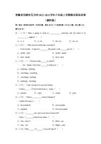 安徽省芜湖市无为市2022-2023学年八年级上学期期末英语试卷