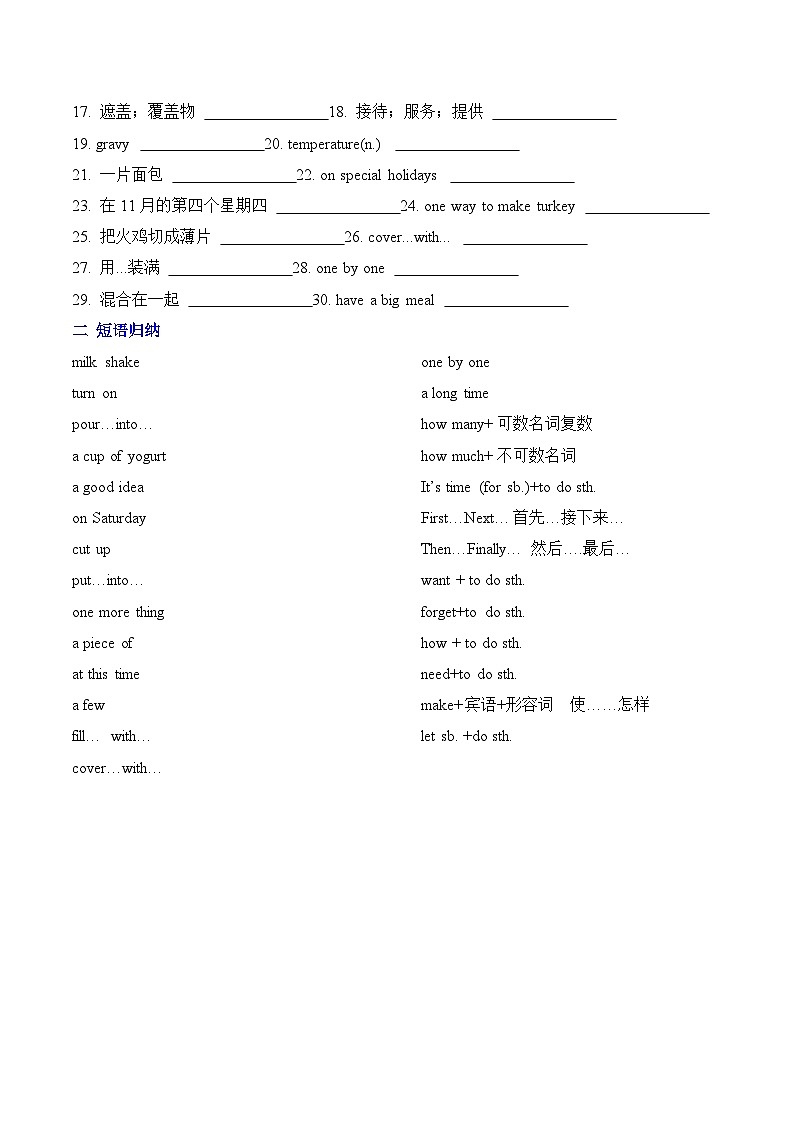 Unit 8 知识清单人教版八年级英语上册第2页