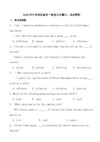 2024年中考英语备考一轮复习专题六：名词辨析（试卷+解析）