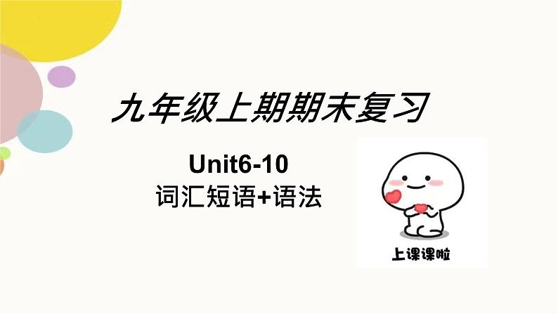 人教版英语九年级全册期末复习Unit6-10点词汇短语+语法课件第1页