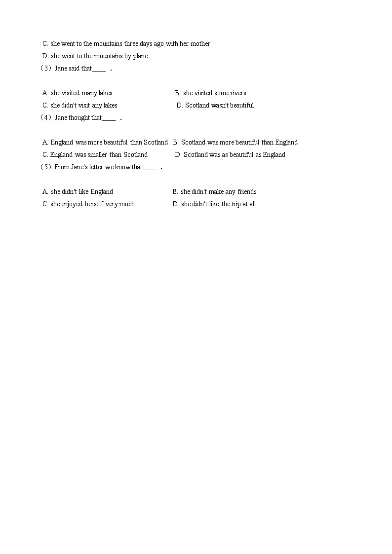 浙江外研版初中英语七年级下册Module 10 Unit 2 课堂练习（解析版）第3页