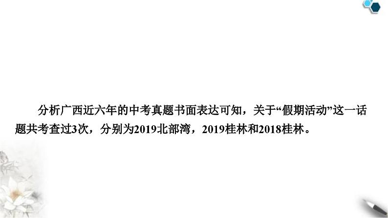 中考英语复习专题四书面表达话题写作指导(三)——假期活动教学课件第2页