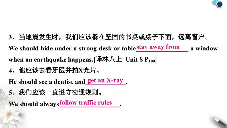 中考英语复习专题四书面表达话题写作指导(四)——健康与安全教学课件07