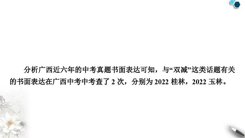 中考英语复习专题四书面表达话题写作指导(十)——“双减”之后的变化教学课件02